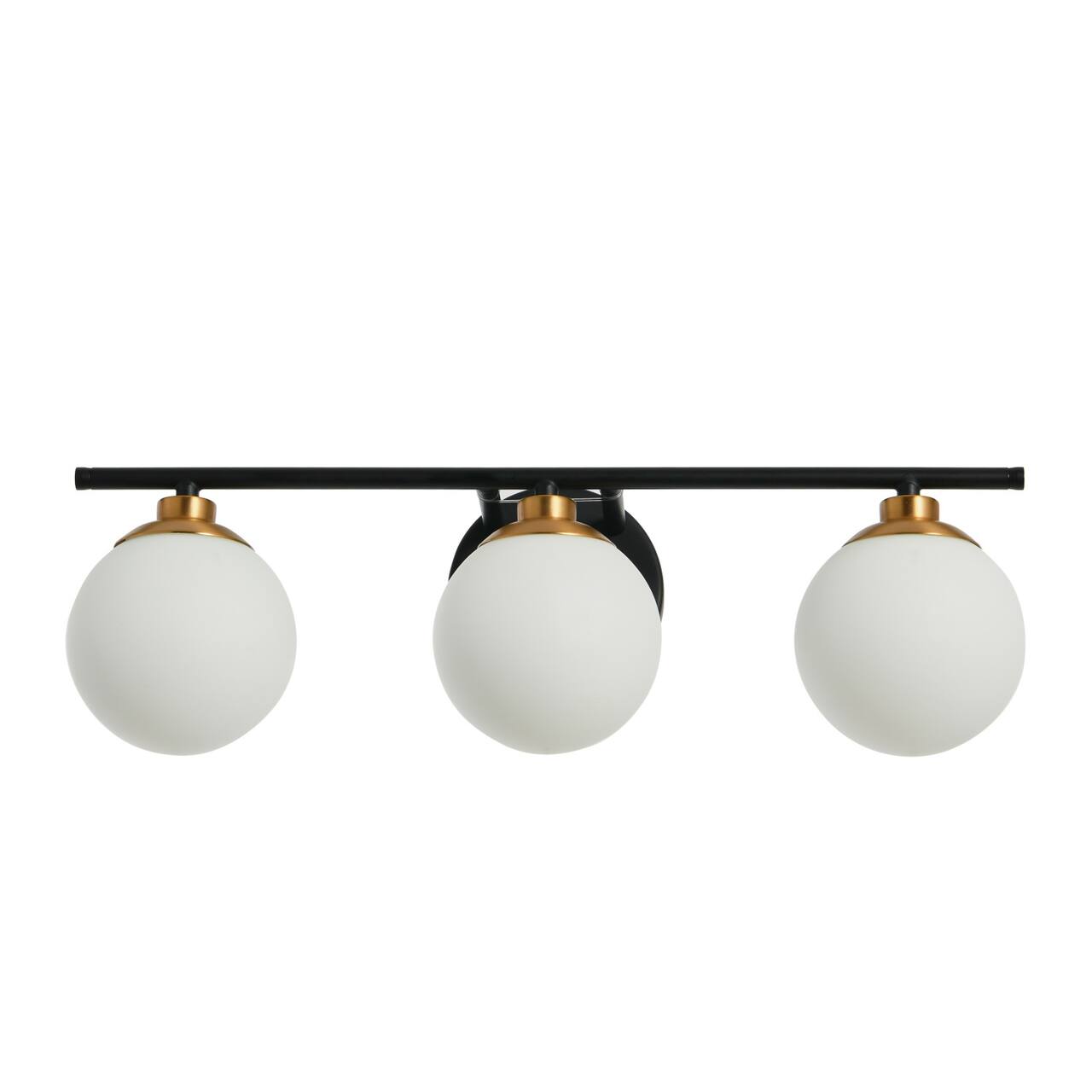 Hello Honey® Robert Stevenson Lighting Lorne Metal & Frosted Glass 3-Light Vanity